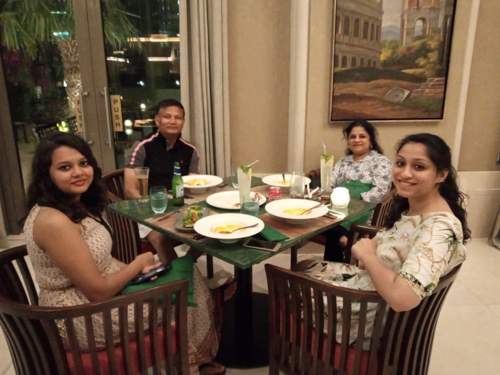 Family dinner during our Staycation to Dubai