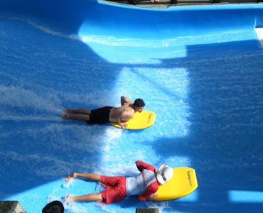 Kids playing in a waterpark