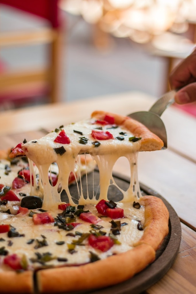 Pizza served on a table