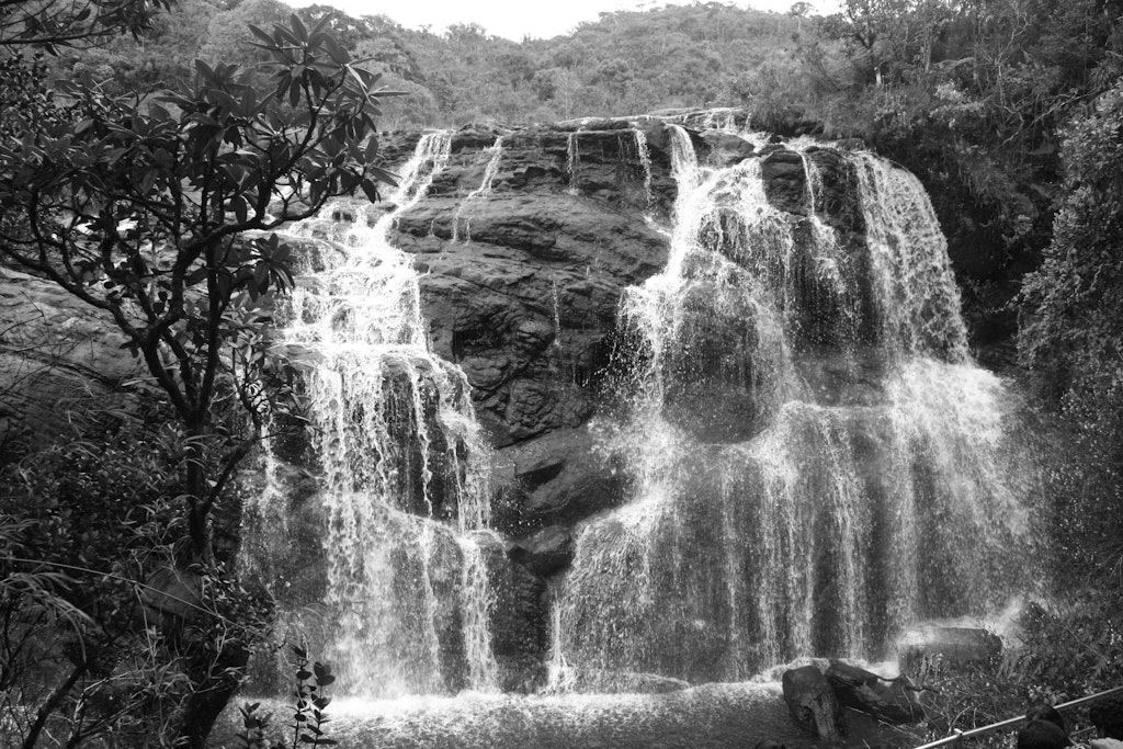 Waterfalls in black and white