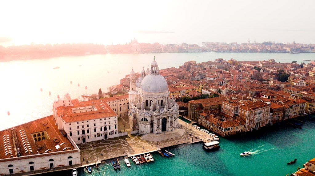 Aerial view of Venice in Italy as on August 2018