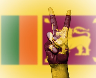 Sri Lankan flag on hand