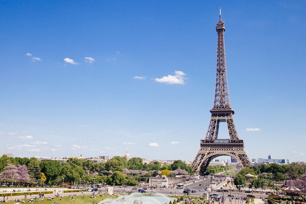 Paris Eiffel Tower, France in August