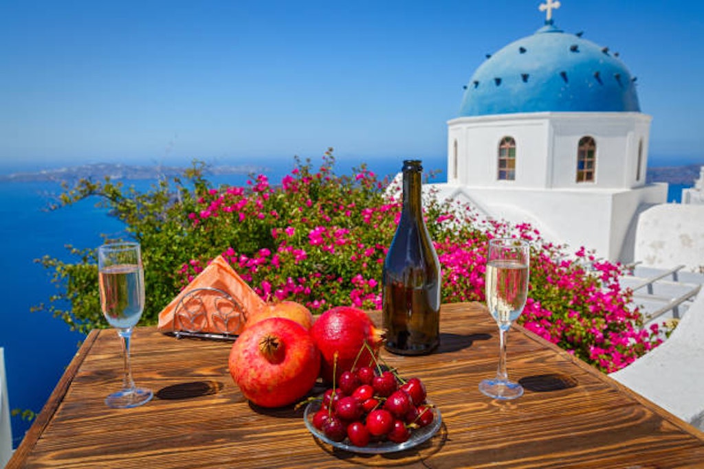 Rooftop dining, Greece Honeymoon Guide