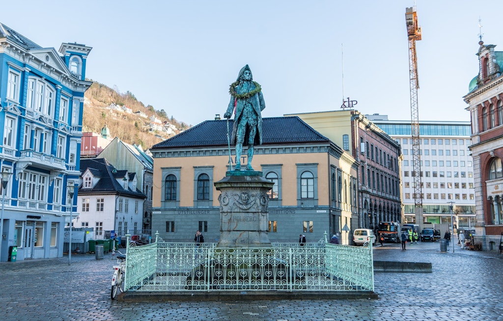 Statue of Holberg, Bergen, Norway 